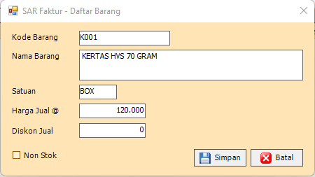 Form Tambah/Ubah Produk